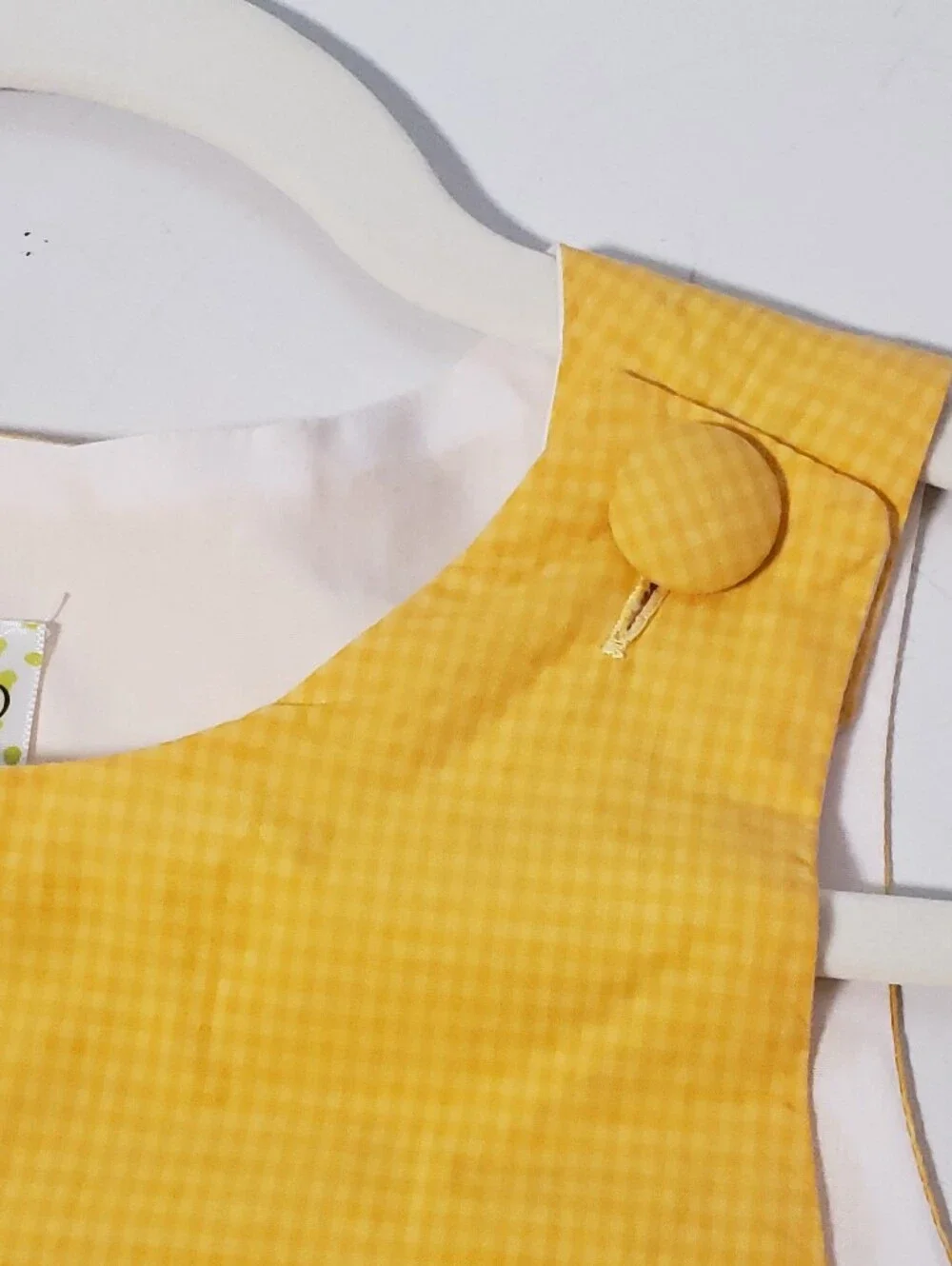 Potato Sak Micro Gingham Jumper Pinafore Girls Cottagecore Fall Pumpkin Dress 6